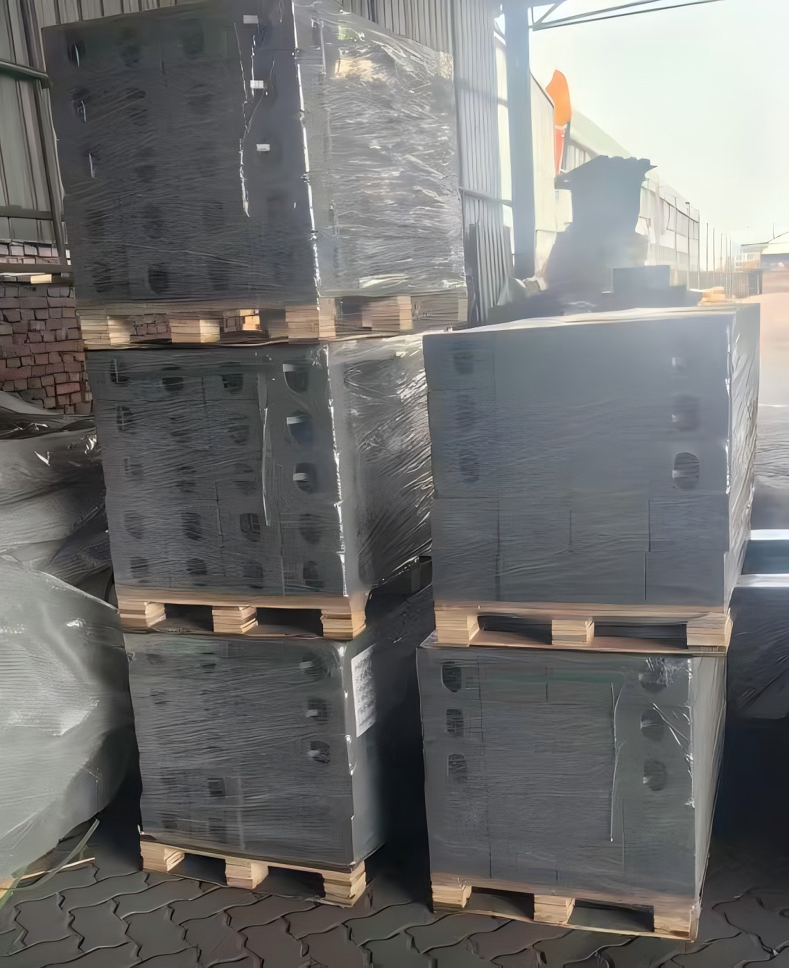 Container corner castings inspected and packed for shipment