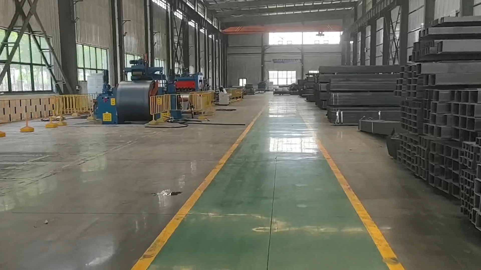 Organized steel material storage
