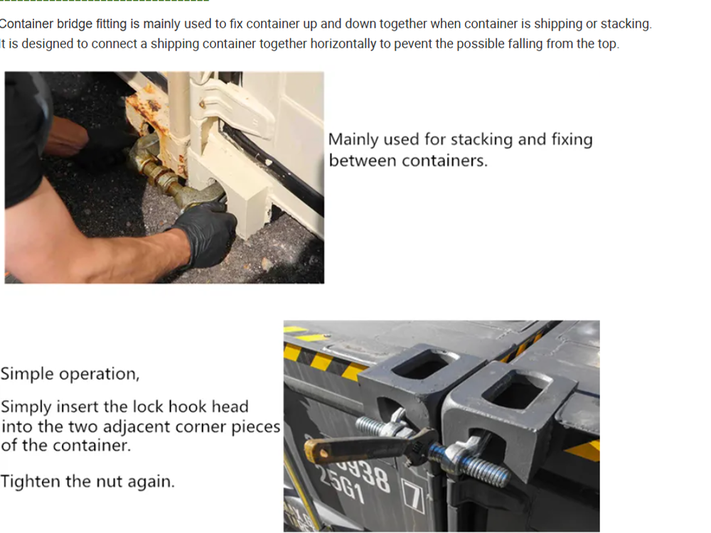 Container Bridge Fittings application