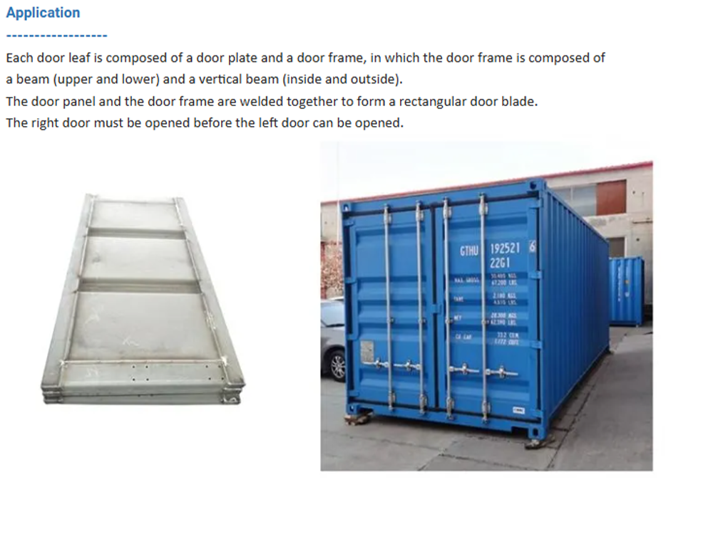 Container Door Panel application in dry container production