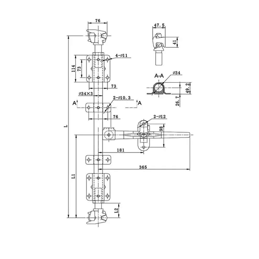 Container Door Locking Gear Sets technical drawing